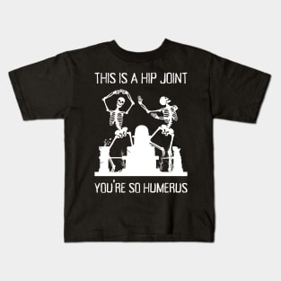 Funny Skeletons Dancing Halloween Pun Kids T-Shirt